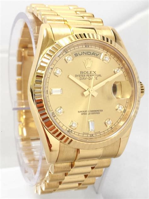 gold rolex day-date mit blauem eisblauemziffernblatt|rolex diamond dial.